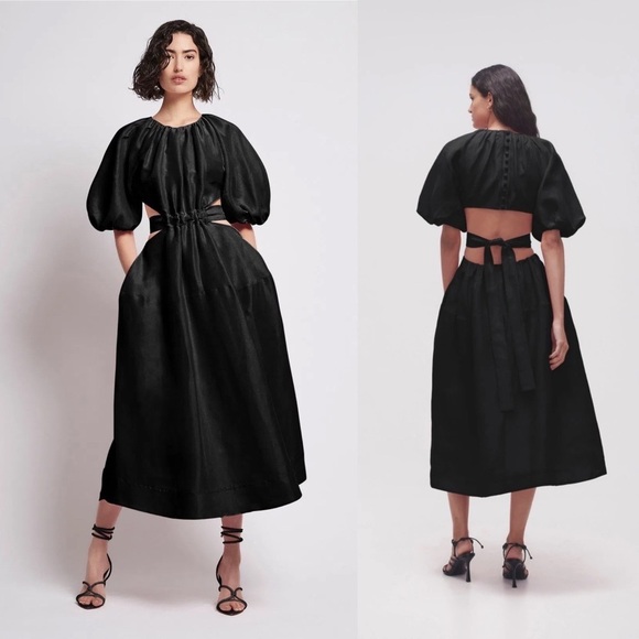 Aje Dresses & Skirts - Aje Mimosa Cut Out Midi Dress in Black size AU 6, US 2